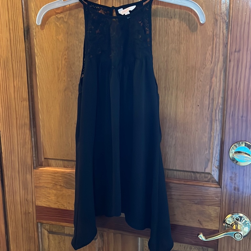 Candies Black Sleeveless Top with Lace Size Xs